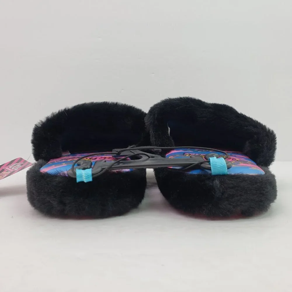 LOL Surprise BBs Run The World Girls Size 2/3 Black Pink Comfy Slip On Slippers